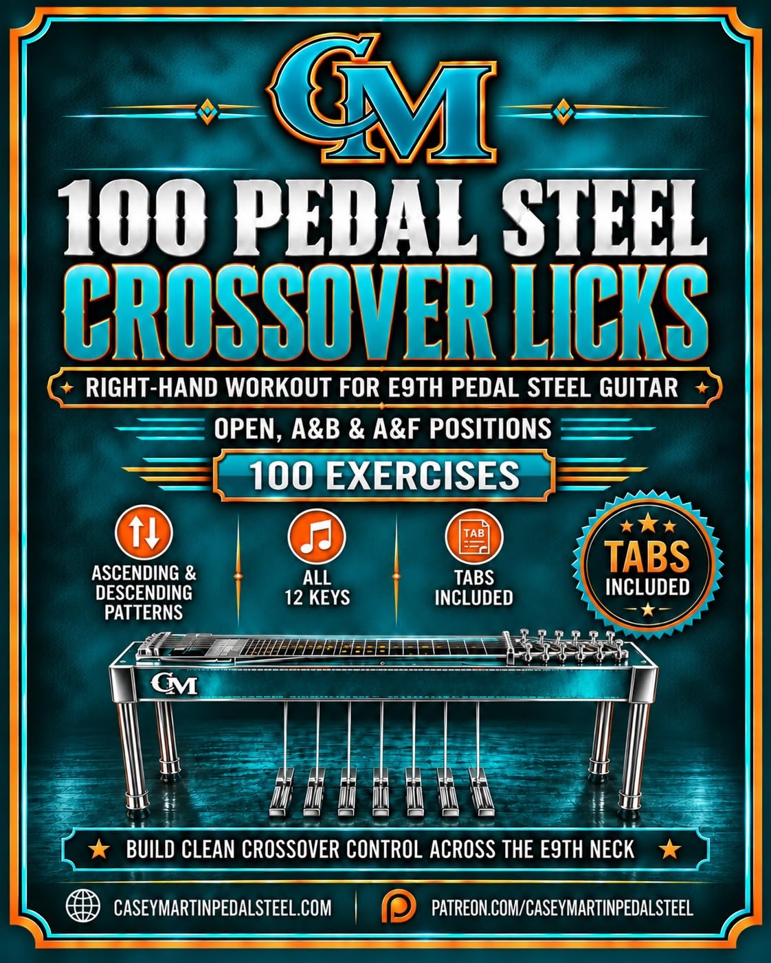 ler totalmente 100 Pedal Steel Crossover Licks: A Right-Hand Workout for E9th Pedal Steel Guitar (Casey Martin Pedal Steel Learning Series) (English Edition)