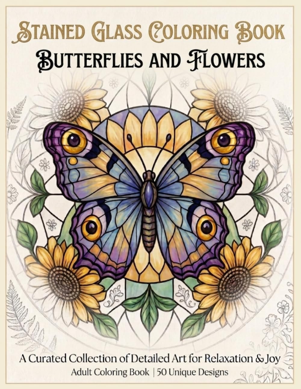 capítulo por capítulo baixar Stained Glass Butterflies Coloring Book: 50 Beautiful Butterfly Designs to Color for Adults & Teens | Adult Coloring Book | For Relaxation and Stress Relief (Stained Glass Coloring Books)