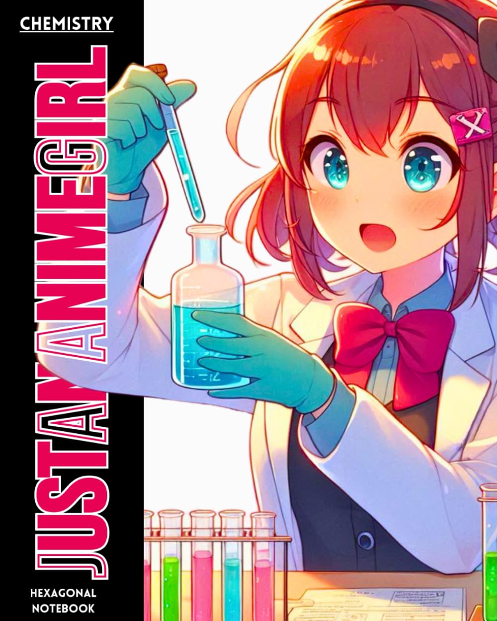 Just An Anime Girl Chemistry Hexagonal Notebook: Cute Science Class Hexagon Graph Paper Notebook for Girls Tweens Teens Large Hexagons for Organic & ... Aesthetic Manga Journal for Drawing Molecules