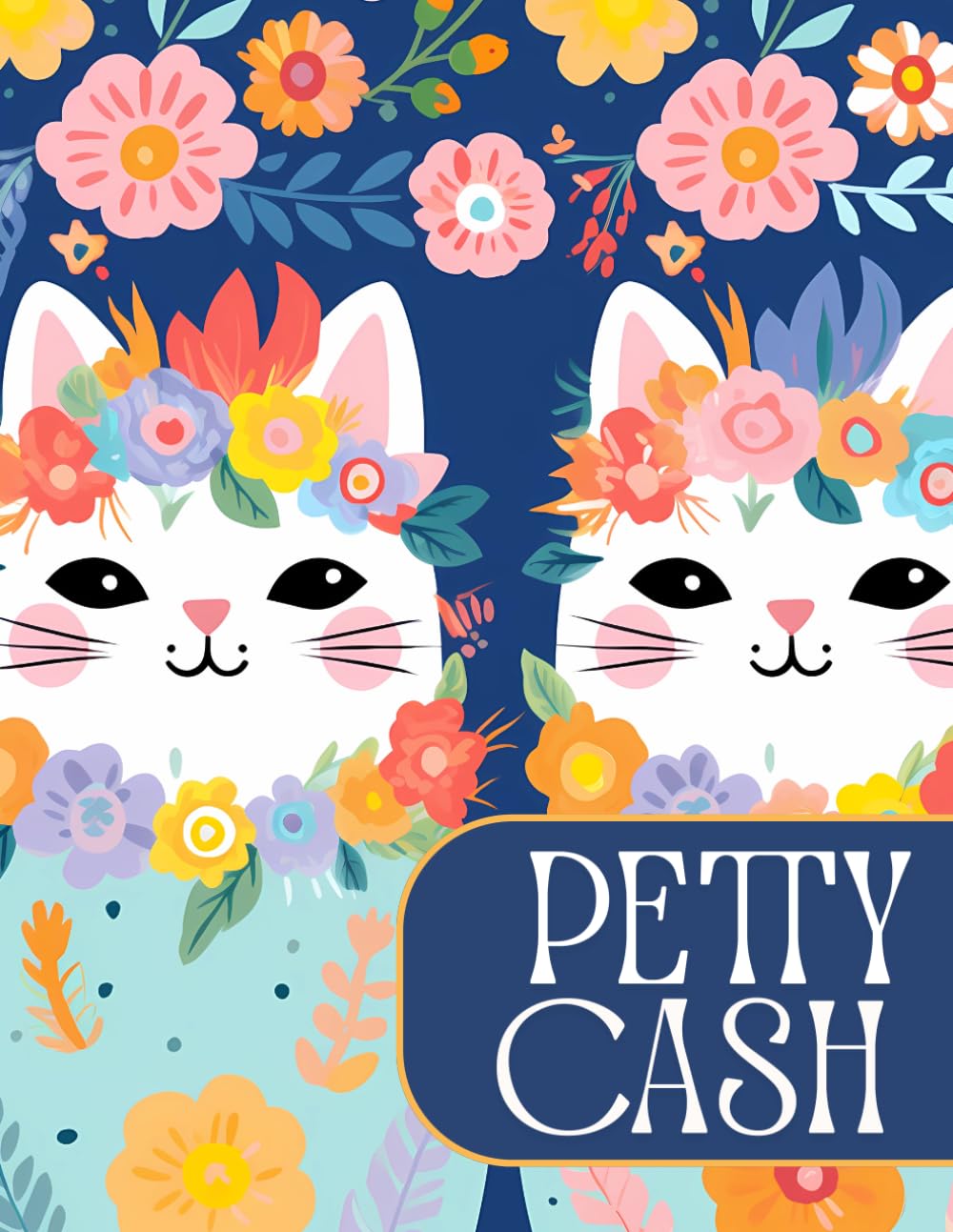 Petty Cash Log Book: Daily Cash Flow Ledger Book for Financial Tracking | 2700+ Entries | Setup and Policy Records, Monthly Reconciliation, Mileage,... Transfer and More | Navy Floral Twin Cats baixar livro de graça