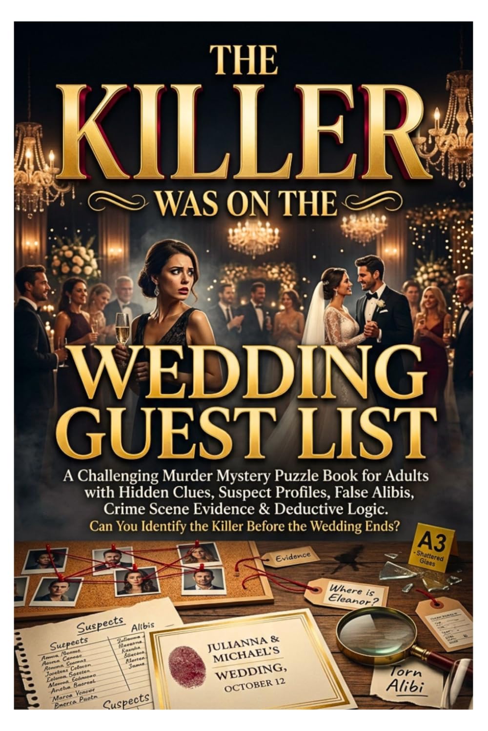 ler totalmente The Killer Was On The Wedding Guest List: A Challenging Murder Mystery Puzzle Book for Adults with Hidden Clues, Suspect Profiles, False Alibis, Crime... Identify the Killer Before the Wedding Ends?