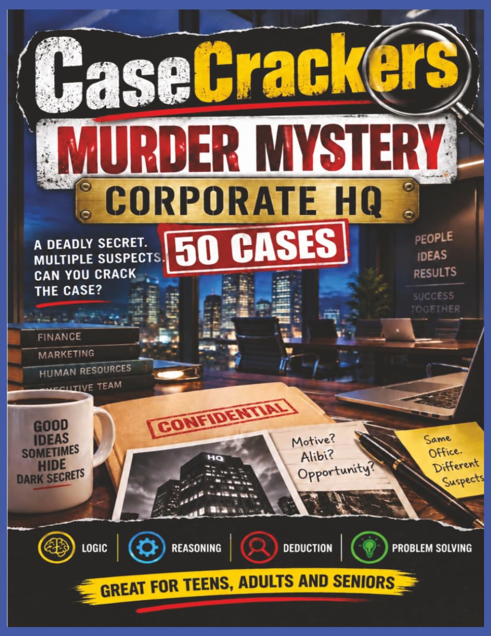 capítulo por capítulo baixar CaseCrackers Murder Mystery Corporate HQ: 50 Murder Mystery Logic Puzzles for Teens, Adults & Seniors | Solve Clues, Suspects & Crime Scenes Using... Problem-Solving Skills | 8.5 x 11, 219 Pages