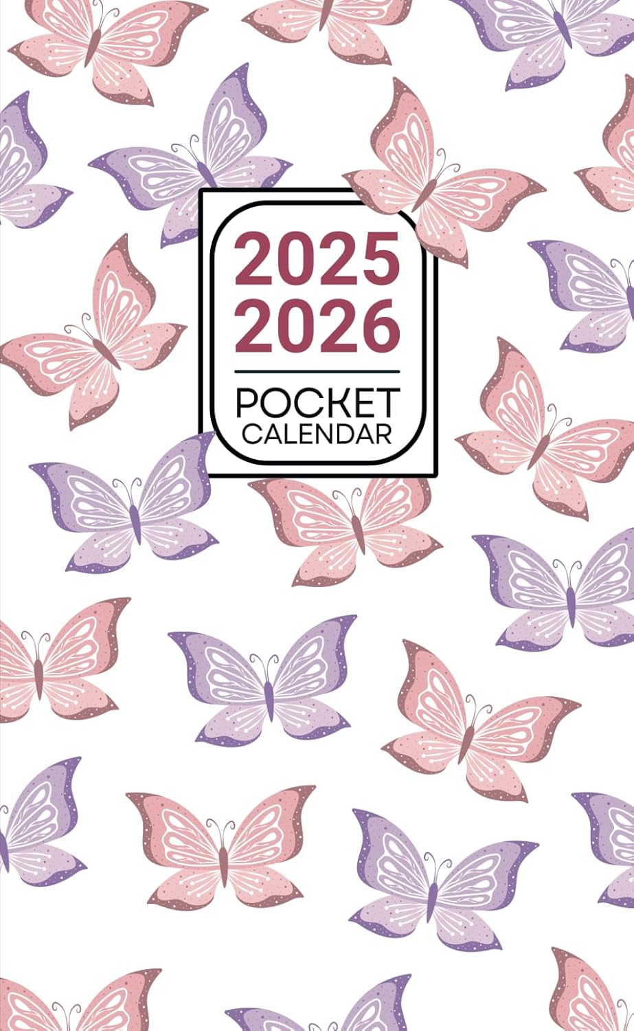 ler totalmente Pocket Calendar 2025-2026: Small 2-Year Monthly Planner for Purse January 2025 to December 2026, Butterflies Cover