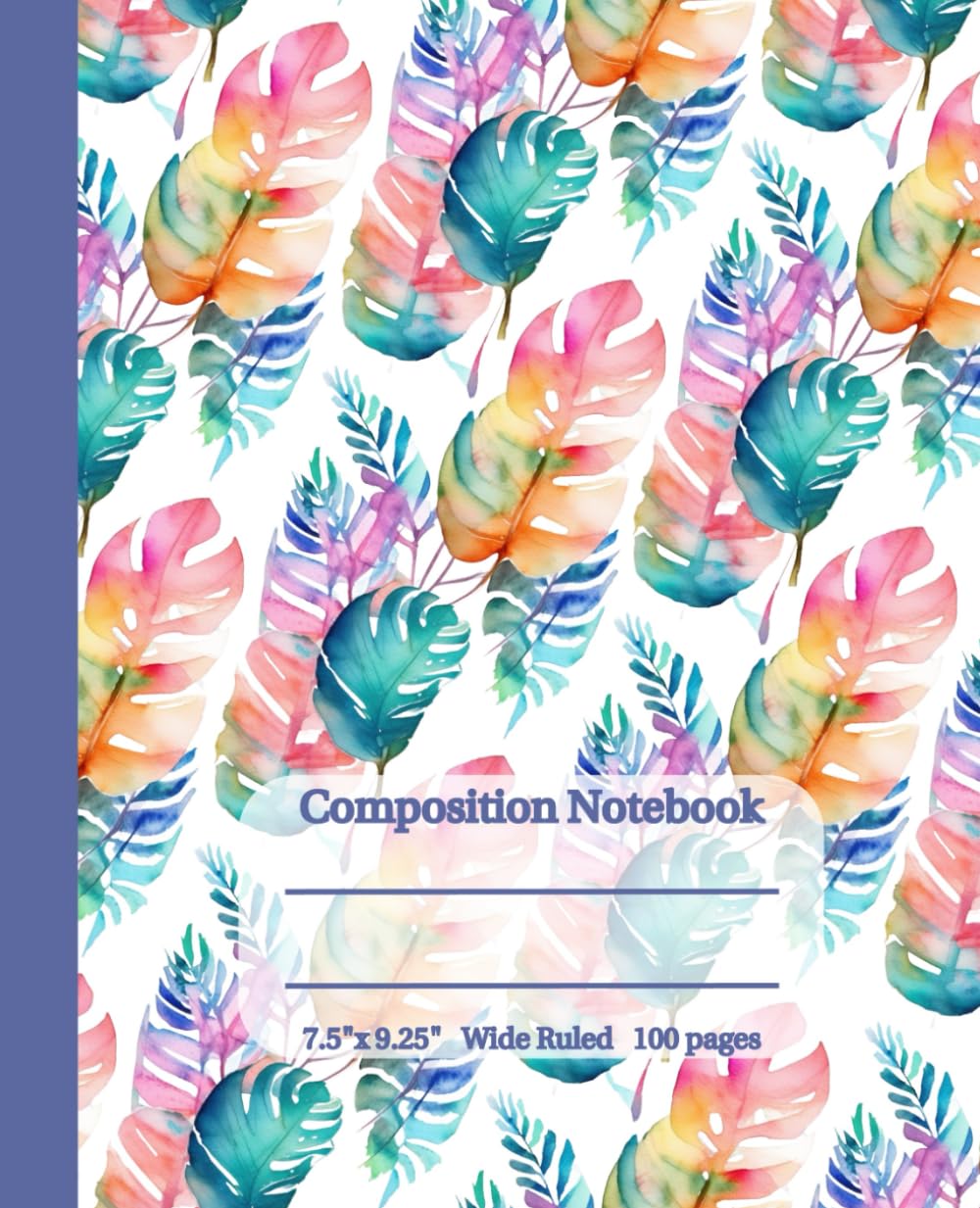 capítulo por capítulo baixar Watercolor Tropical Leaves Composition Notebook Wide Ruled