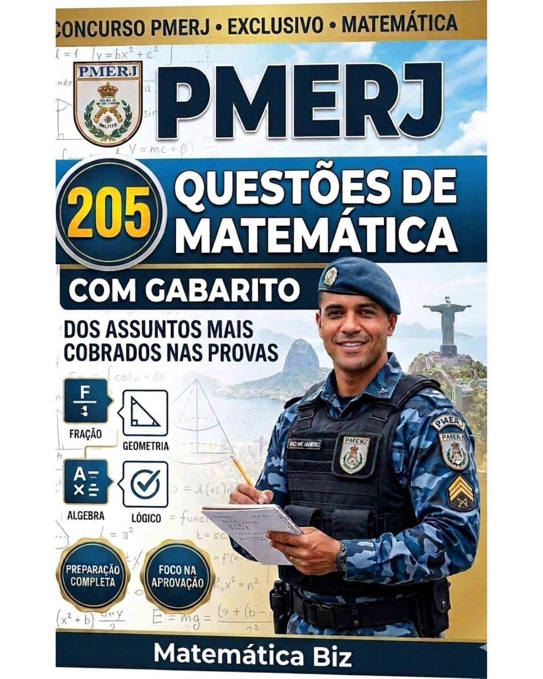 PMERJ 205 questões de matemática com gabarito.: Veja os conteúdos mais cobrados na prova de matemática baixar o livro de graça