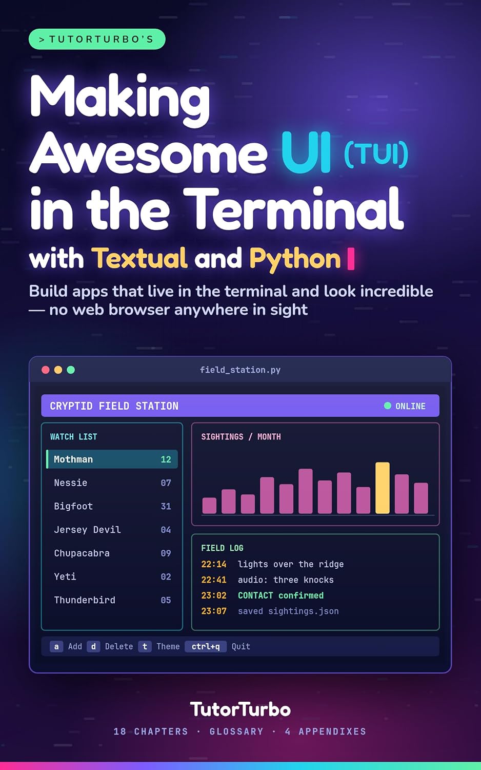 ler totalmente TutorTurbo's Making Awesome UI (TUI) in the Terminal with Textual and Python: Build apps that live in the terminal and look incredible (English Edition)