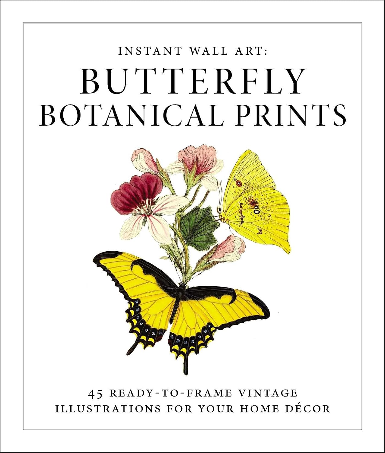 Instant Wall Art - Butterfly Botanical Prints: 45 Ready-To-Frame Vintage Illustrations for Your Home Décor