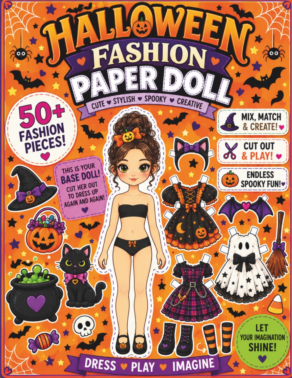 ler totalmente Halloween Fashion Paper Doll: 50+ Cute & Spooky Fashion Pieces to Cut, Dress, Mix & Match (My Paper Doll Collection)