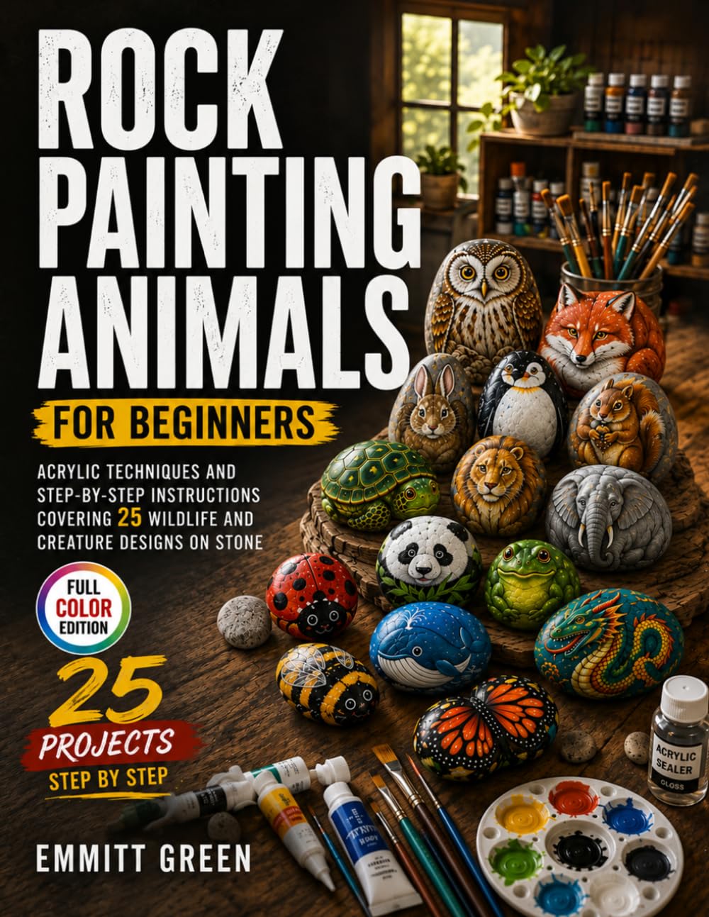 capítulo por capítulo baixar Rock Painting Animals for Beginners: Acrylic Techniques and Step-by-Step Instructions Covering 25 Wildlife and Creature Designs on Stone