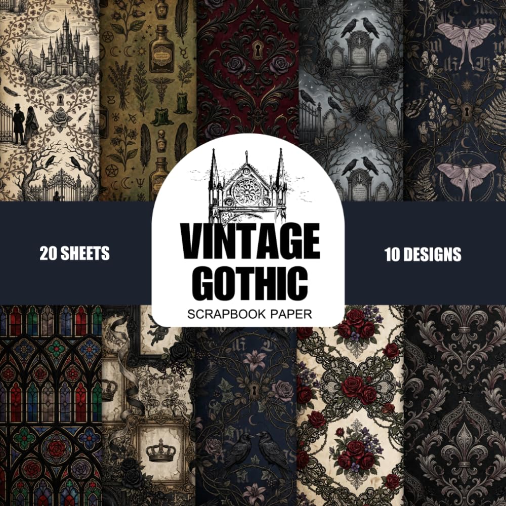 capítulo por capítulo baixar Vintage Gothic Scrapbook Paper: 20 Sheets, 10 Unique Dark & Moody Designs, Double-Sided Craft Paper for Junk Journals, Papercraft, Card Making, Halloween DIY & Victorian Aesthetic Projects