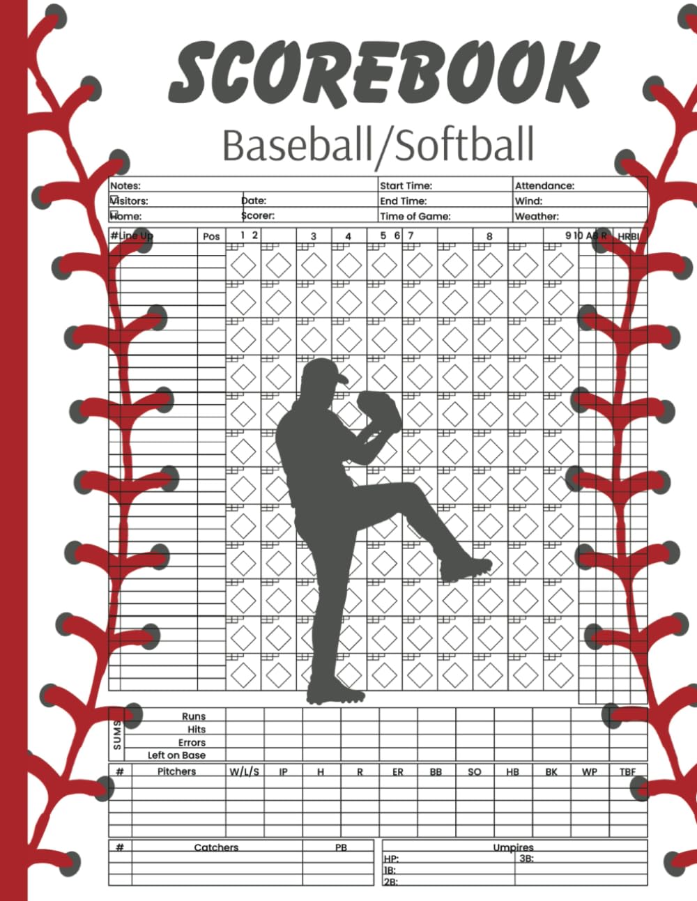 capítulo por capítulo baixar Baseball or Softball Scorebook | Great as a Gift for Coaches or Fans | Paperback Cover with Baseball Design and Matte Finish | Large Book for Keeping Track of Game Stats (120 Games)