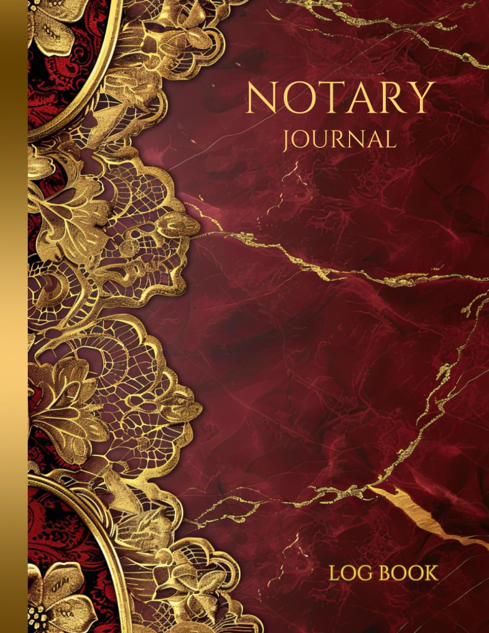NOTARY JOURNAL: Notary Public Log Book for Recording Notarial Acts - Over 200 Records - Crimson Marble and Gold Lace Design baixar livro de graça