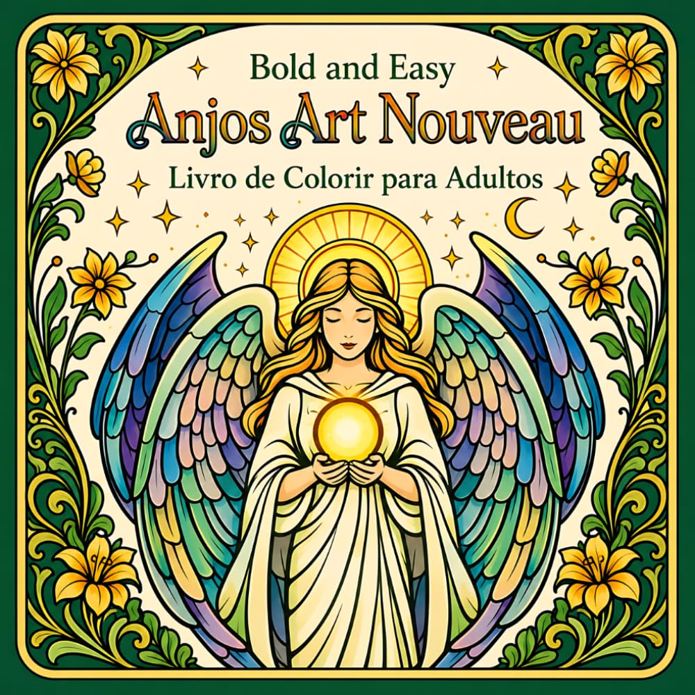capítulo por capítulo baixar Bold and Easy Anjos Art Nouveau: Livro de Colorir para Adultos com Designs Celestiais e Florais (Portuguese Edition)