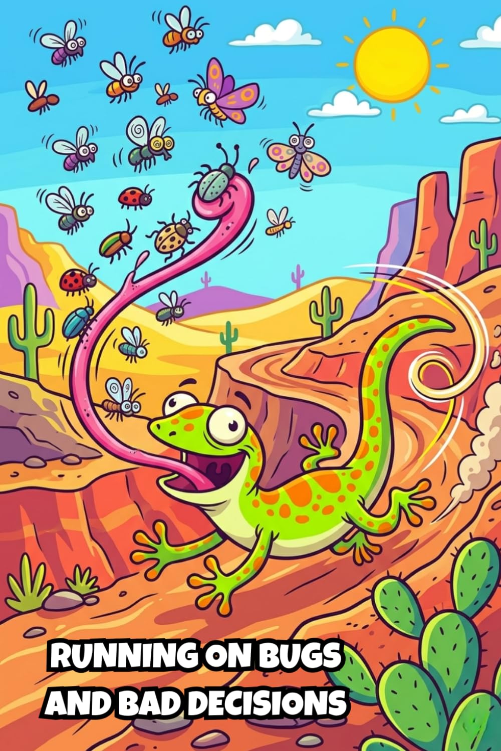 Running on Bugs and Bad Decisions – Funny Cartoon Gecko Journal for Lizard Lovers: Adorable Lizard Gift for Kids, Teens & Adults (6×9) - with Lined Pages baixar livro de graça