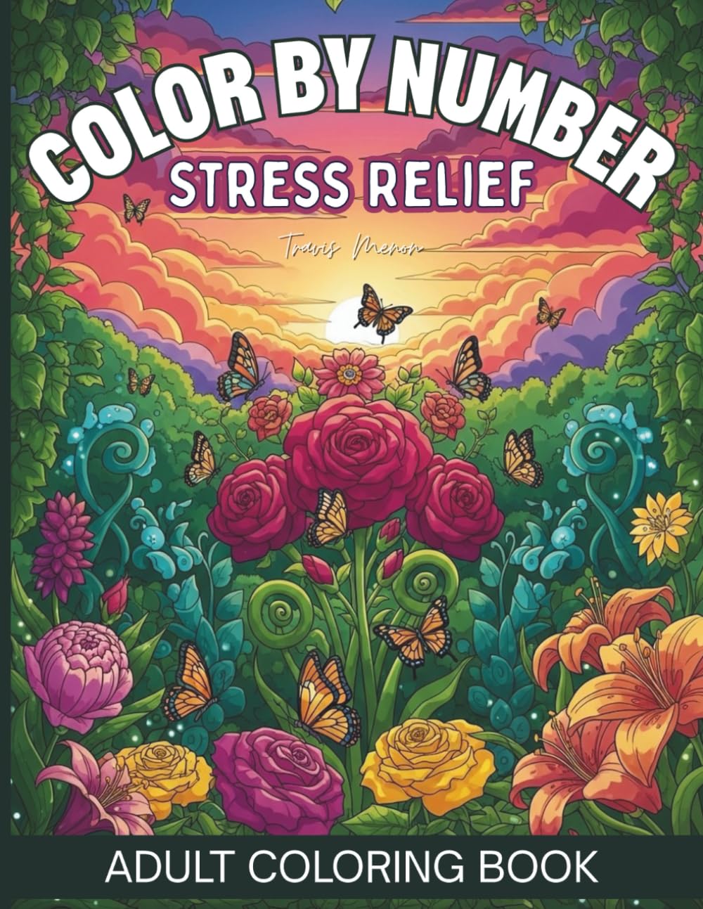 Color By Number Adult Coloring Book Stress Relief: Soothing and Easy Numbered Designs for Adults | Large Print Pages for Calming, Creative, and Mindful Stress Relief baixar o livro de graça
