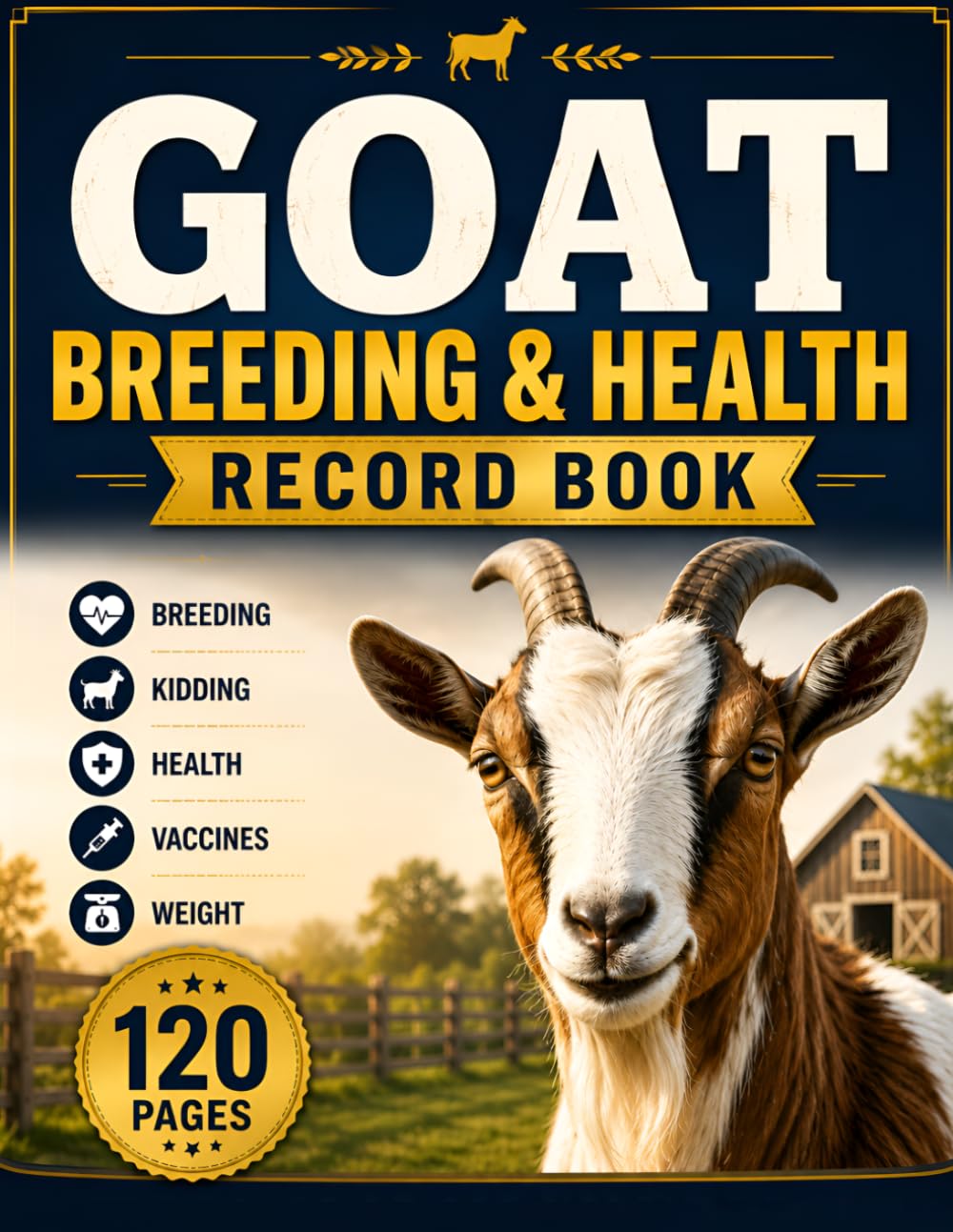 ler totalmente Goat Breeding and Health Record Book: Simple Herd Management Log for Breeding, Kidding, Vaccination, Deworming, Weight and Farm Records
