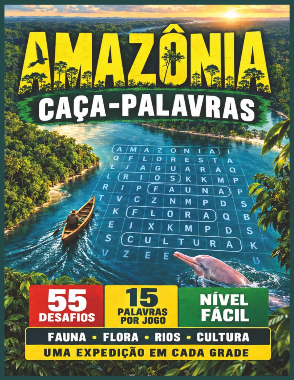 ler totalmente Livro de Caça-Palavras da Amazônia – Letras Grandes: Caça-palavras com letras grandes e fáceis de ler sobre animais, aves, plantas e mais | 8,5x11... e puro relaxamento. (Portuguese Edition)
