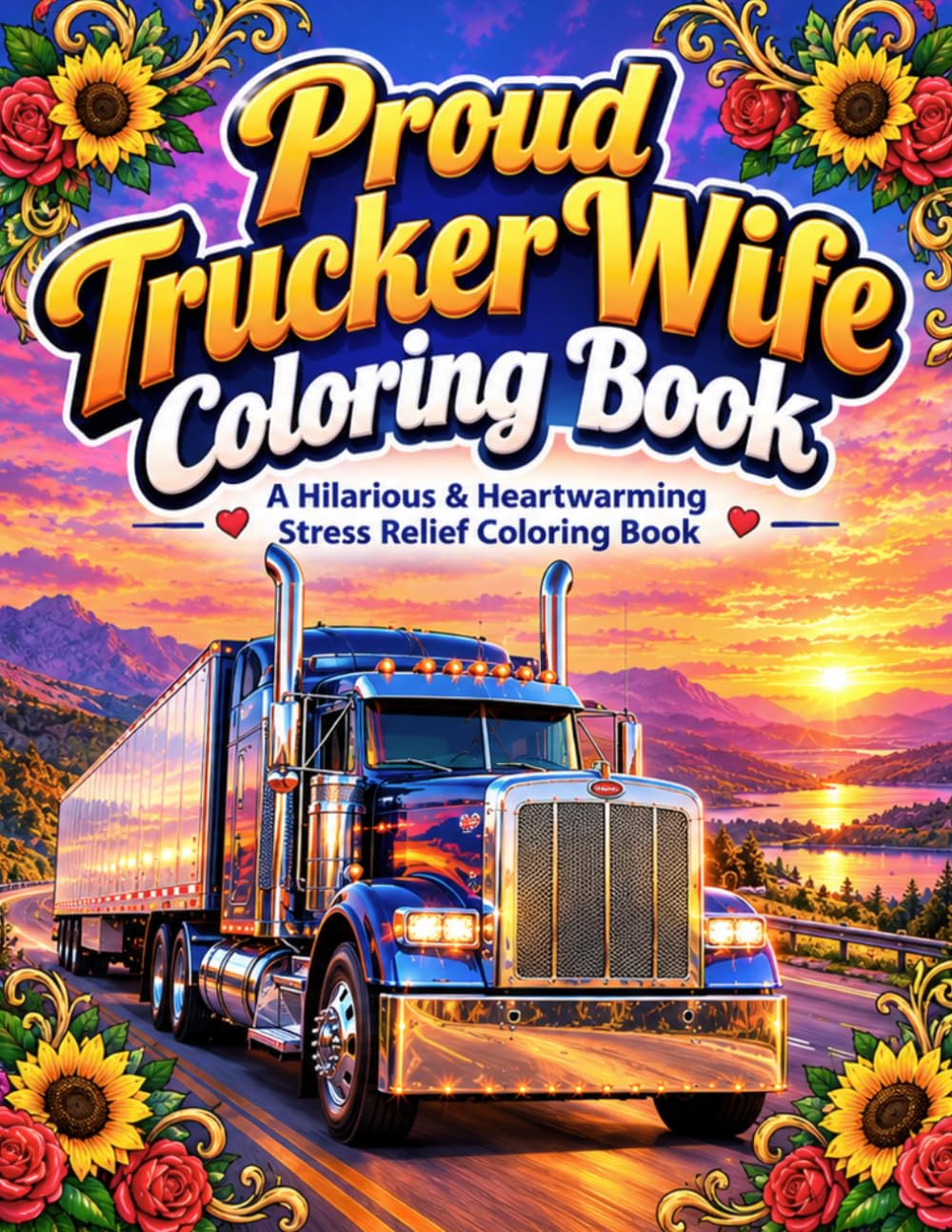 capítulo por capítulo baixar Proud Trucker Wife Coloring Book: A Hilarious & Heartwarming Stress Relief Coloring Book for Truck Driver Spouses | 60 Detailed Line Art Pages with Funny Quotes and Trucker Life Sayings