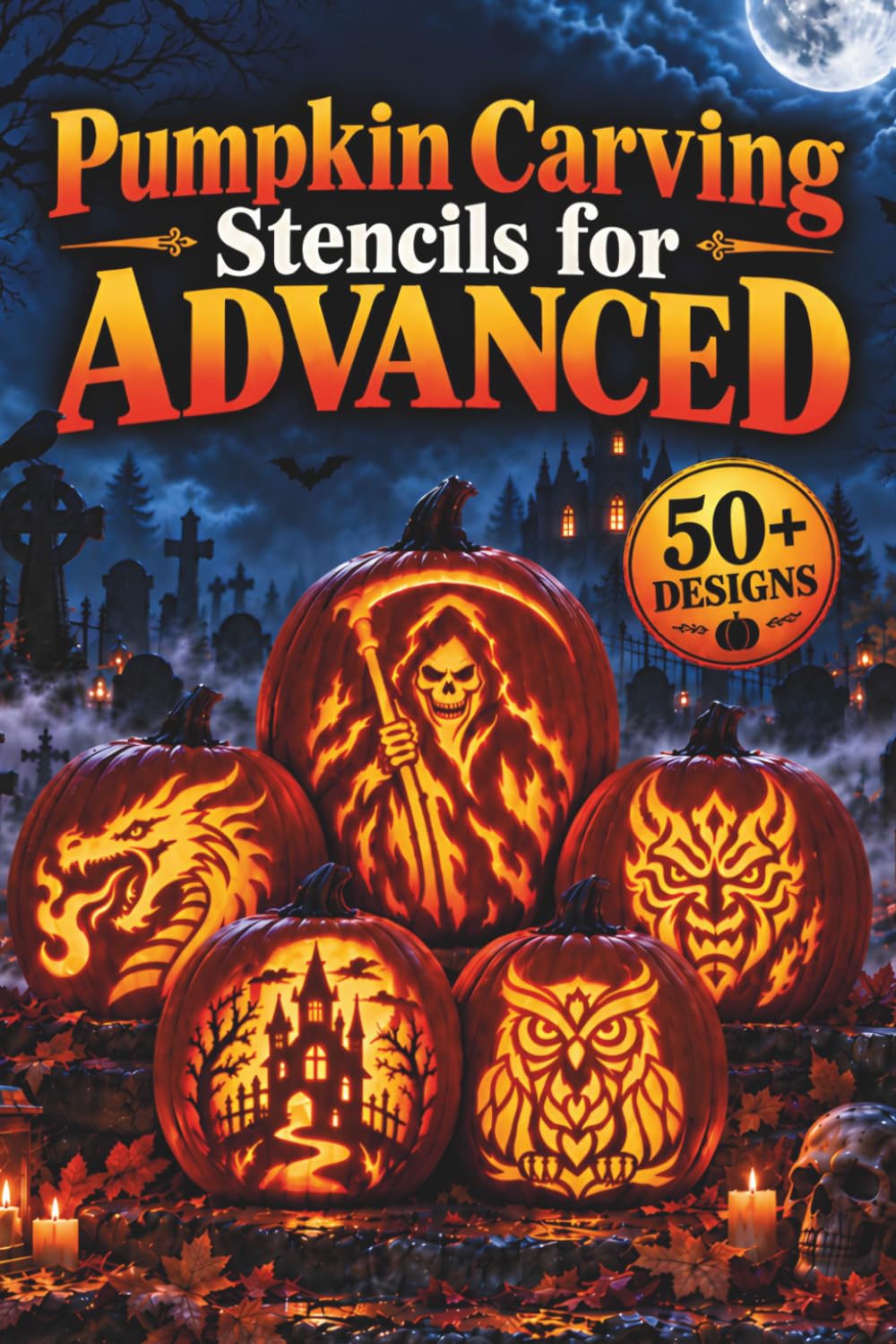 ler totalmente Pumpkin Carving Stencils for Advanced: 50+ Spooky and Detailed Halloween Patterns for Creative DIY Craft Projects, Jack-o’-Lantern Displays and... to Spark Creativity and Ensure Precision