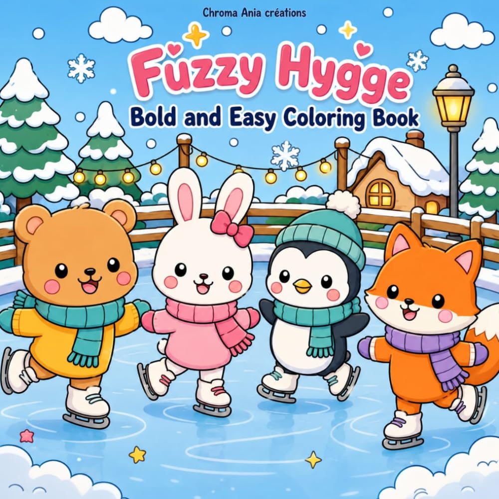 Fuzzy Hygge Bold and Easy Coloring Book: 40 Super Cute Animal Characters Designs for Adults, Teens & Kids, Cozy Line Art Pages, Autumn Halloween,... Gifts for Stress Relief and Relaxation baixar o livro de graça