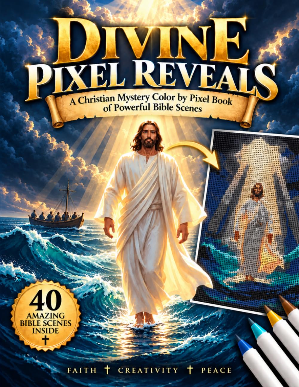 ler totalmente Divine Pixel Reveals: A Christian Mystery Color by Pixel Book of Powerful Bible Scenes