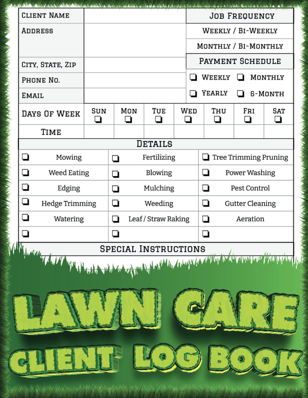 Lawn Care Client Log Book: Detailed Lawn Moving And Landscaping Appointment Book For Garden Maintenance - Record Client Information, Job Frequency And... | Lawn Care Businesses Essentials | 150 Pages baixar o livro de graça