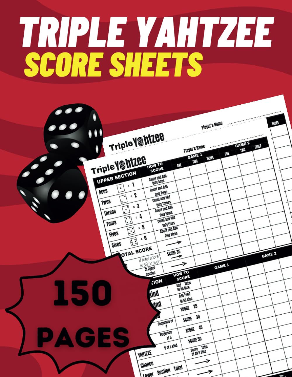 Triple Yahtzee Score Sheets: Large Score Pads for Scorekeeping, 150 pages Yahtzee Large Score Pads, 8.5 x 11 inches baixar livro de graça