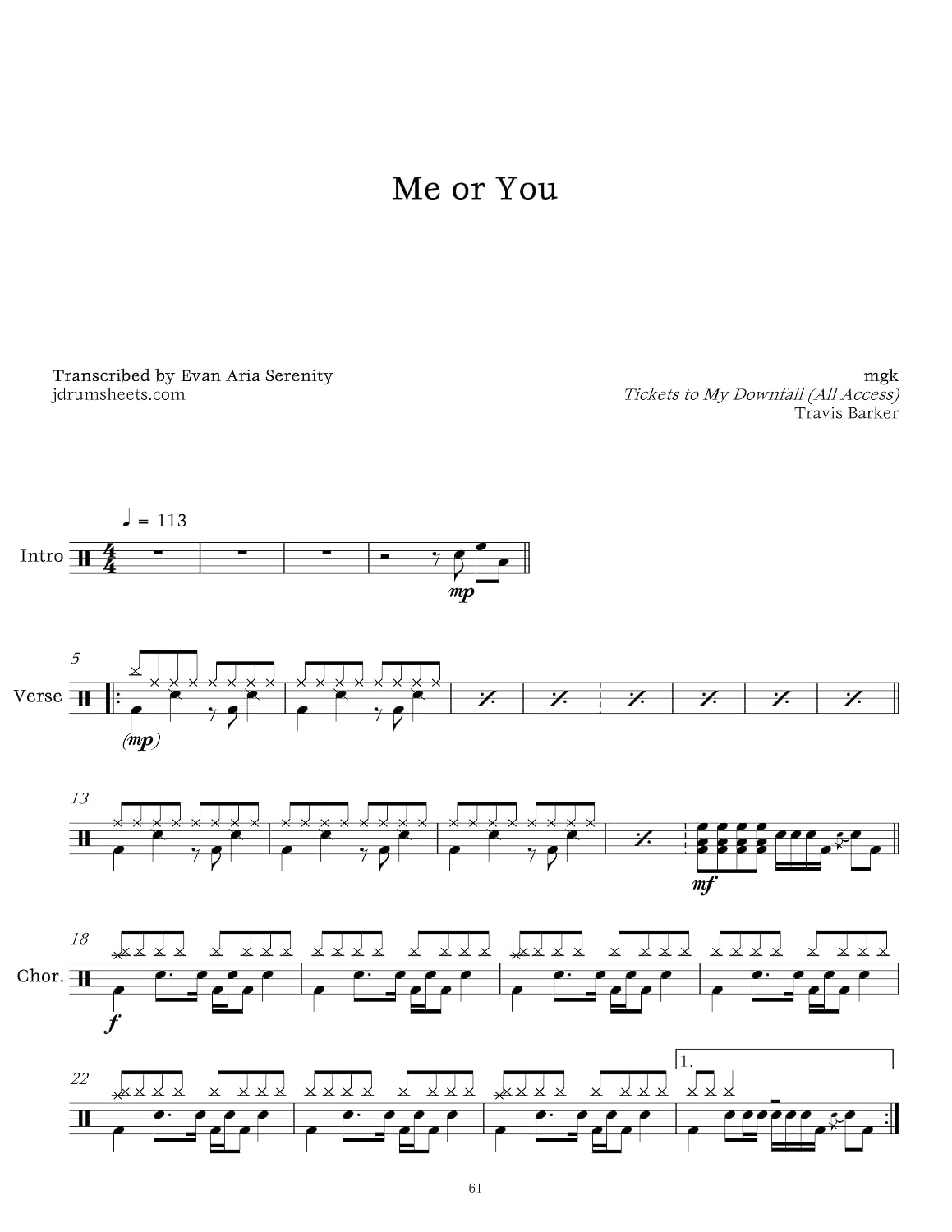 mgk (Machine Gun Kelly) - Me or You: Drum Sheet Music (JDS: mgk (Machine Gun Kelly) Drum Sheet Music) (English Edition) baixar o livro de graça