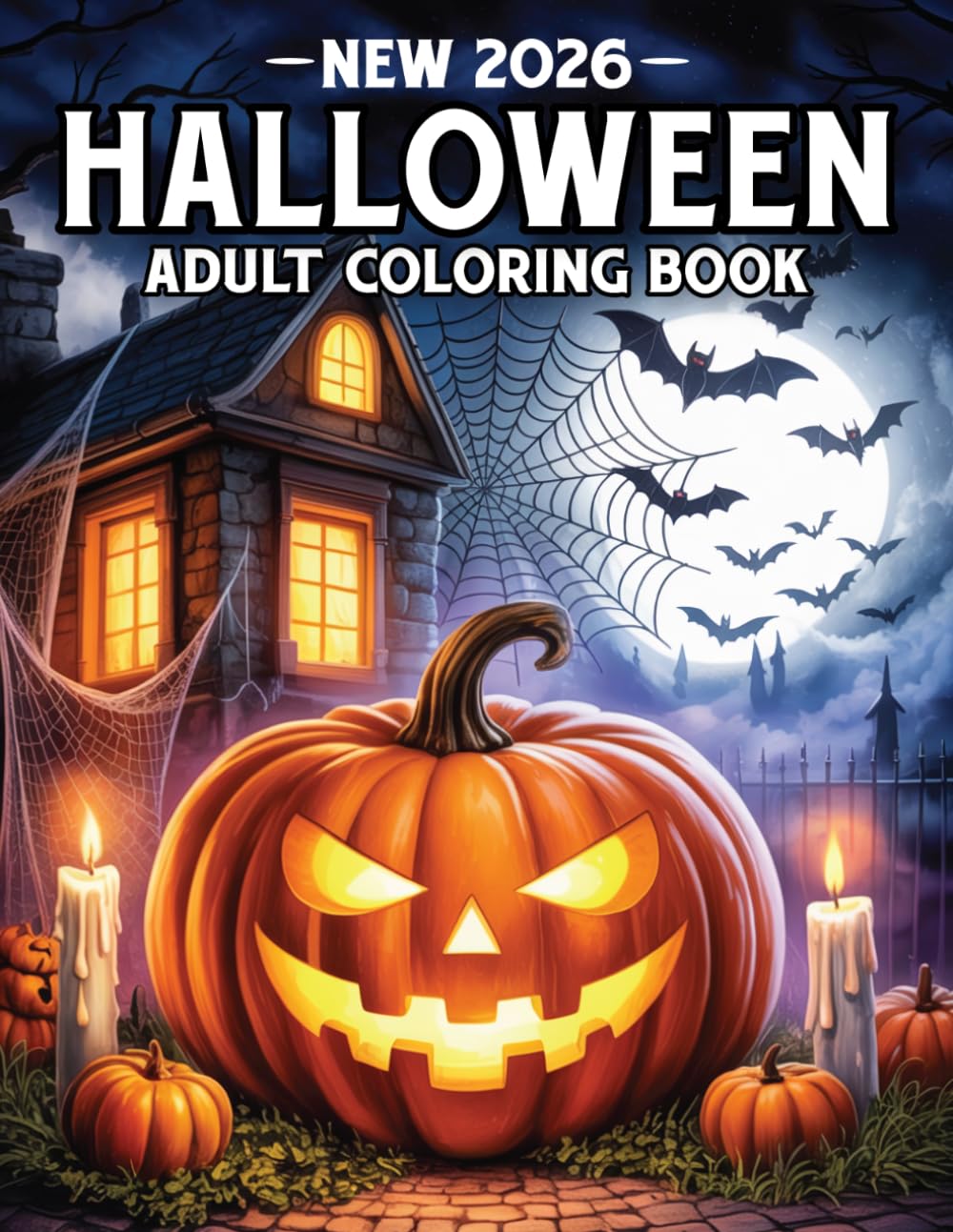 ler totalmente New 2026 Halloween Adult Coloring Book: 50 Spooky Halloween-Themed Large Print Coloring Pages for Adults and Seniors I Autumn Fall Halloween Fantasy Designs for Relaxation