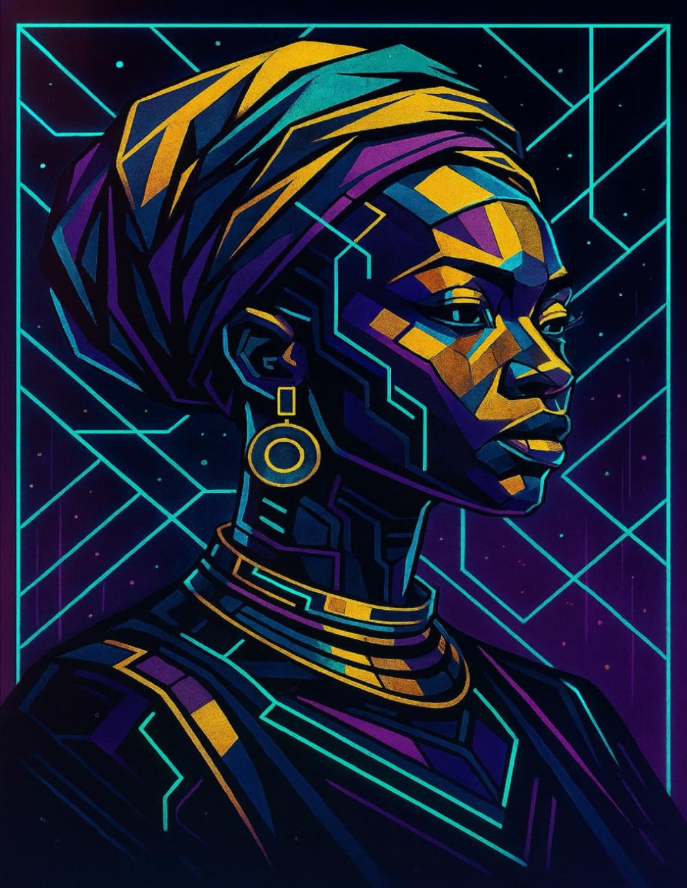 Afrofuturism Grid Notebook (8.5 x 11 Inches): Futuristic Art Journal with Geometric Design for Writing, Sketching, Notes & Planning baixar livro de graça