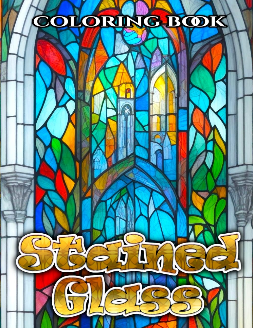 ler totalmente Stained Glass Coloring Book: 70 Coloring Pages with Relaxing Patterns for Stress Relief and Mosaic Patterns