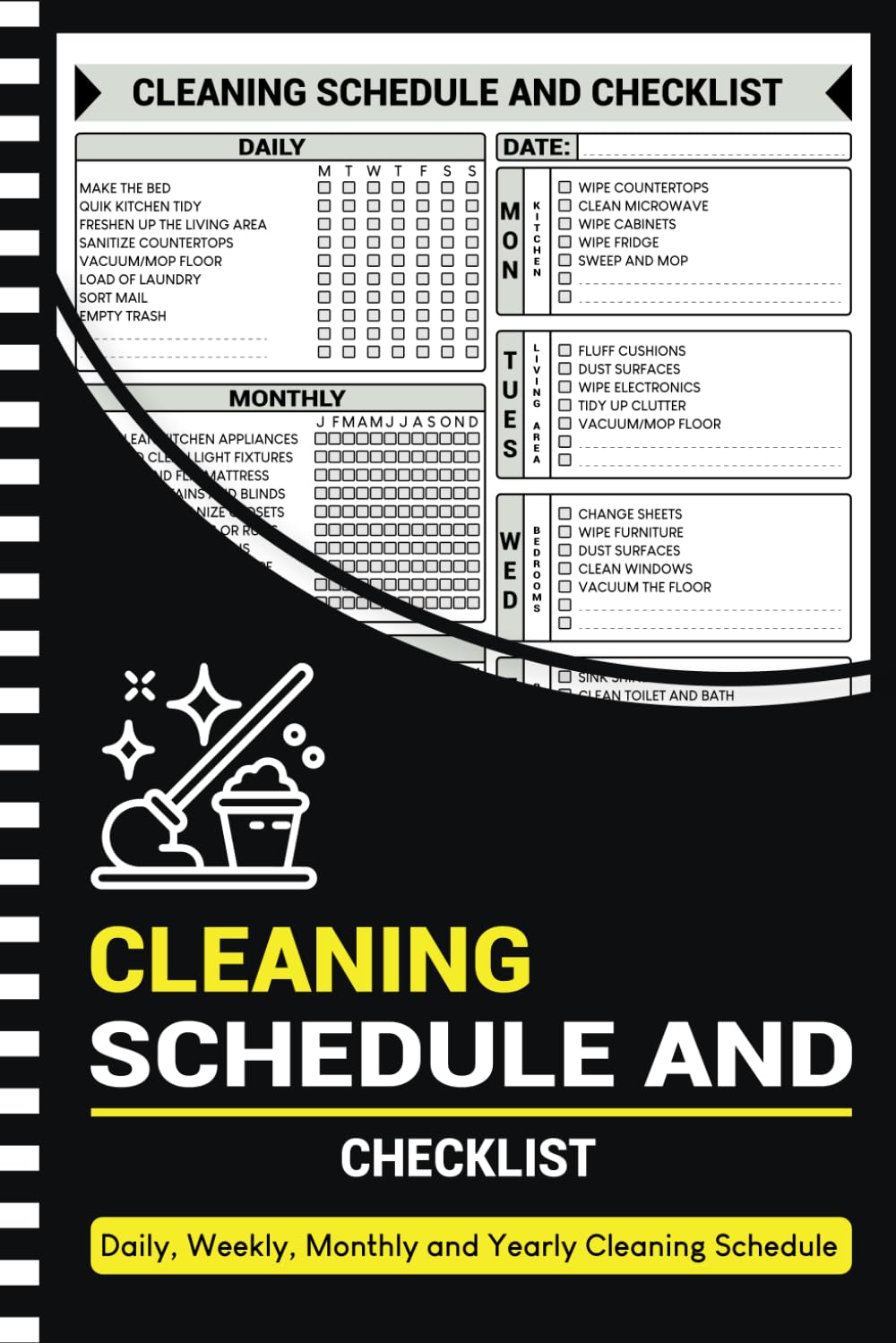Cleaning Schedule and Checklist: Daily, Weekly, Monthly, and Yearly House Cleaning Schedule Planner & Organizer (110 Pages, 6” x 9”) baixar o livro de graça