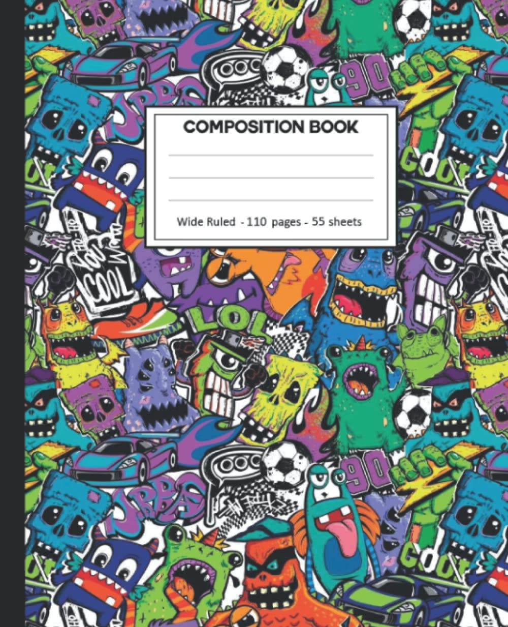ler totalmente Composition Notebook: Monsters Wide Ruled Blank Lined Composition Book Journal (7.5 x 9.25 in) Cute Notebooks for Girls Teens Kids School Planner Diary Writing Notes.