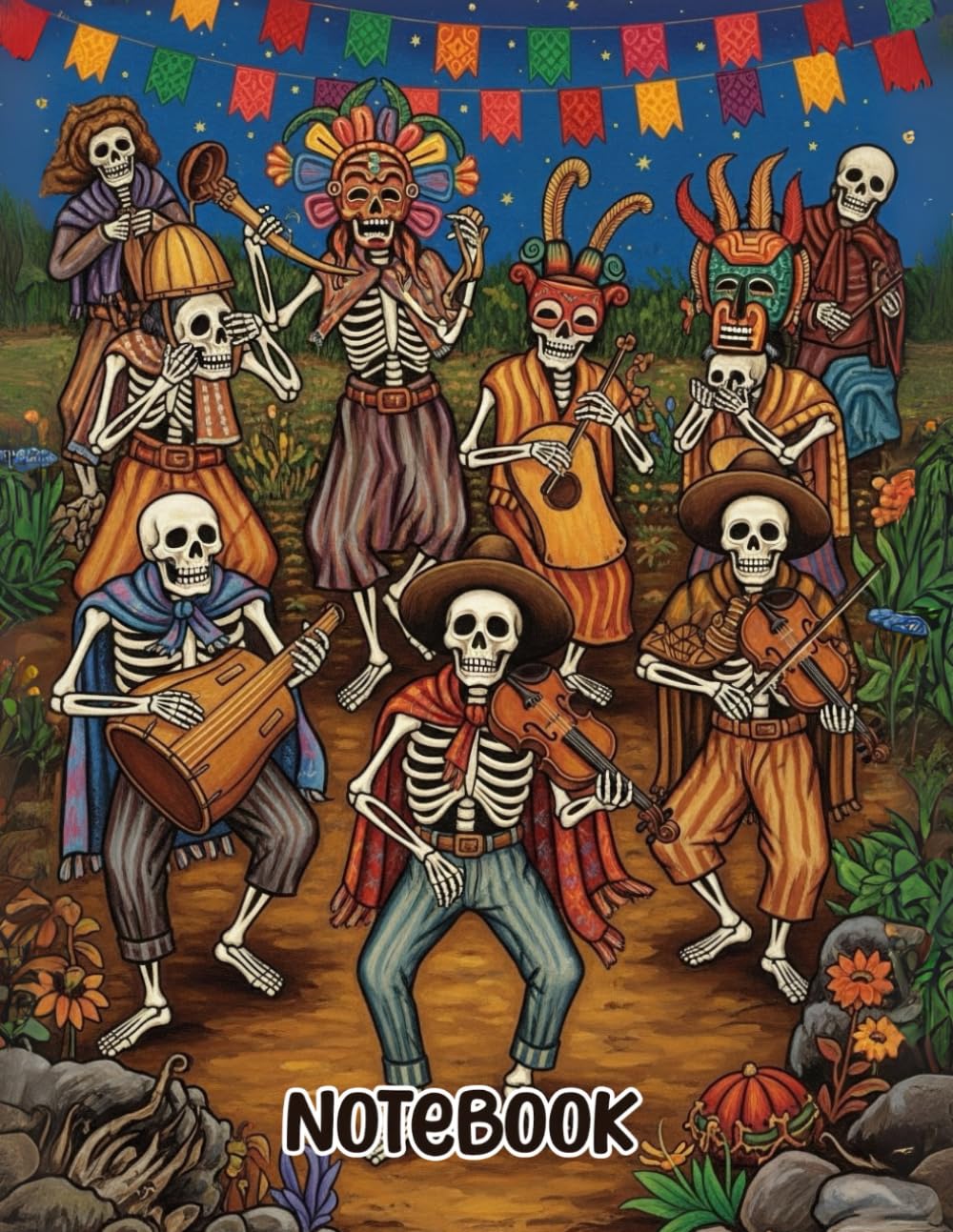 Remember & Celebrate Notebook: Día de los Muertos Inspired, 100 Pages, Lined, 8.5"x11" baixar o livro de graça