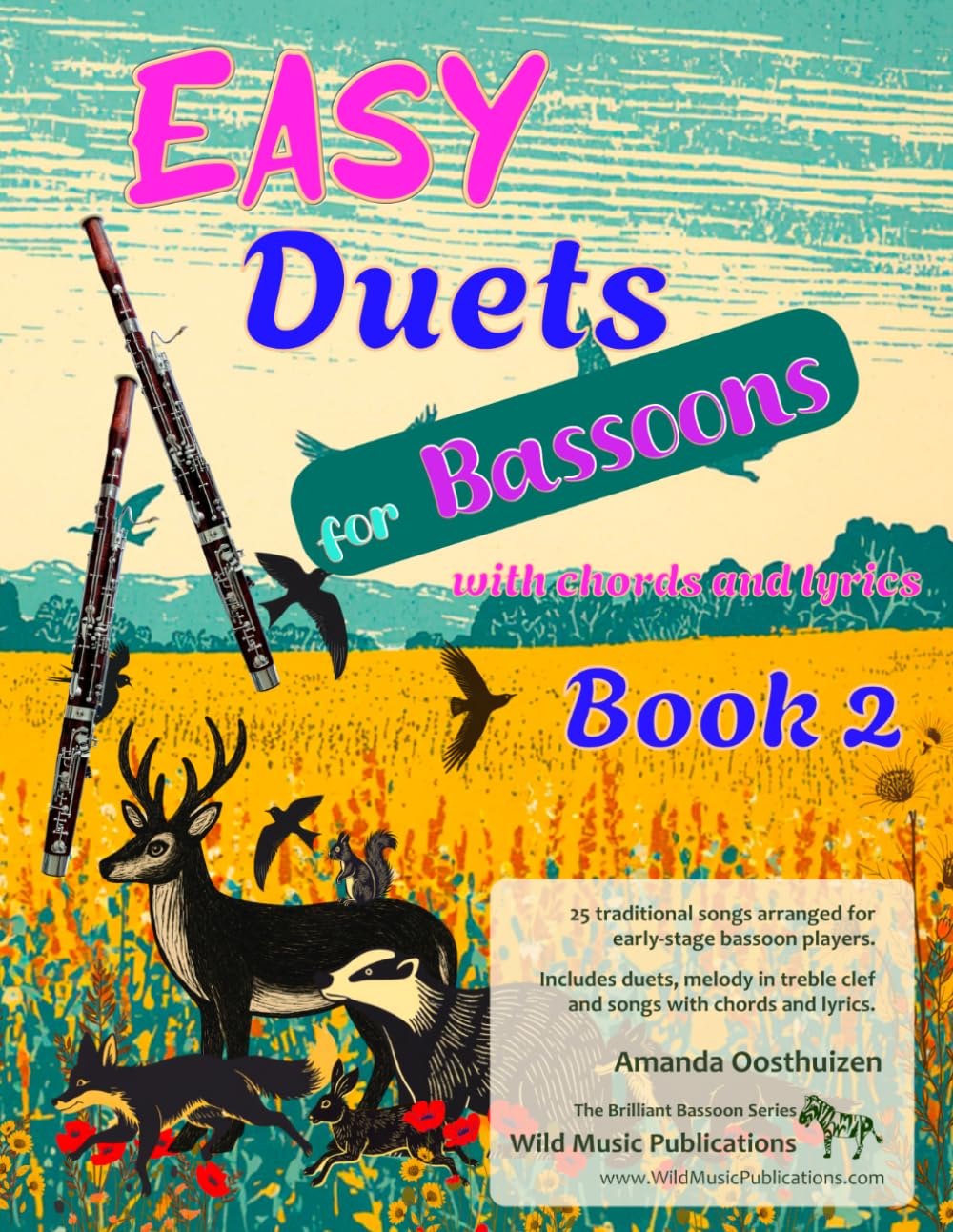 Easy Duets for Bassoons Book 2: 25 well-known songs arranged for early-stage bassoon players with melody in treble clef, chords and lyrics (Bassoon Duets for Beginners and Improvers) baixar o livro de graça