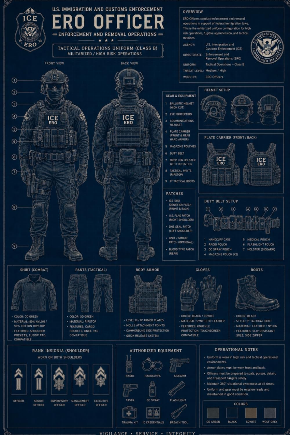ICE ERO Tactical Officer Blueprint Styled Notebook (Dutch Edition) baixar livro de graça
