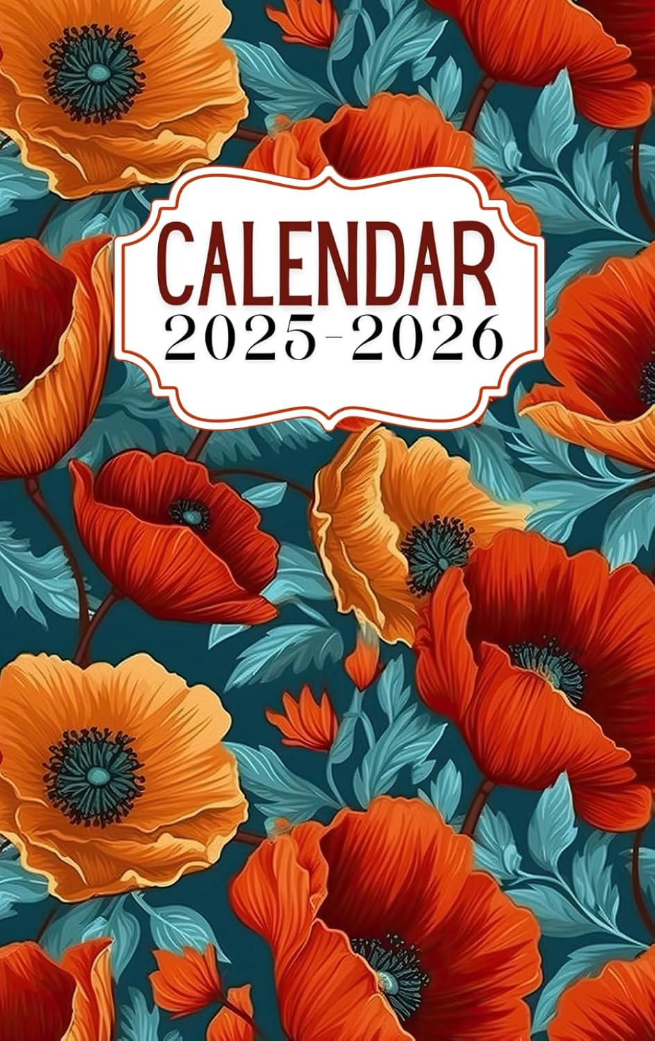ler totalmente pocket calendar2025-2026: Small 2-Year Monthly Agenda for Purse | 24 Months from January 2025 to December 2026 (Red Floral)