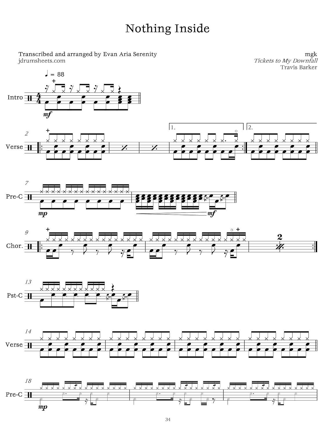 mgk (Machine Gun Kelly) - Nothing Inside: Drum Sheet Music (JDS: mgk (Machine Gun Kelly) Drum Sheet Music) (English Edition) baixar o livro de graça