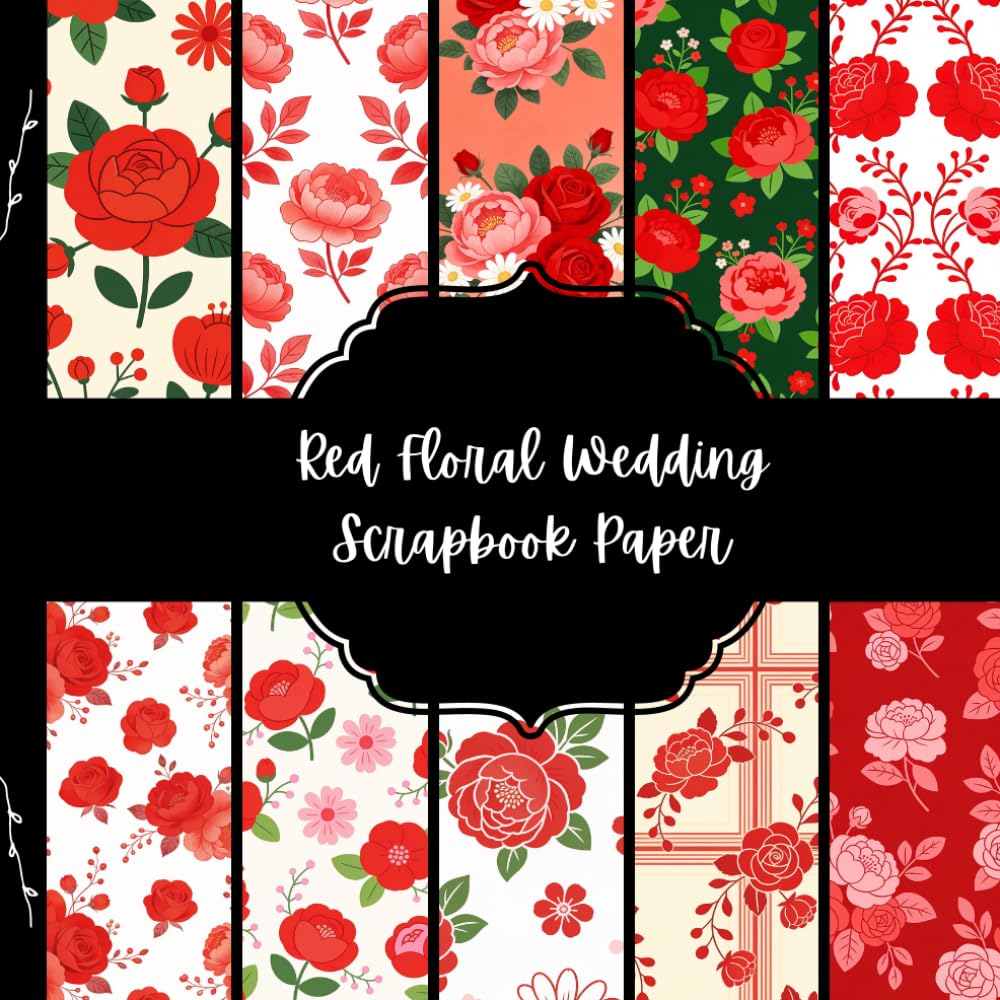 capítulo por capítulo baixar Red Floral Wedding Scrapbook Paper, Red Flowers Junk Journal Paper, Romantic Decorative Paper, DIY Projects, Origami, Collage Sheets, Decoupage Paper, 10 Designs, Double Sided