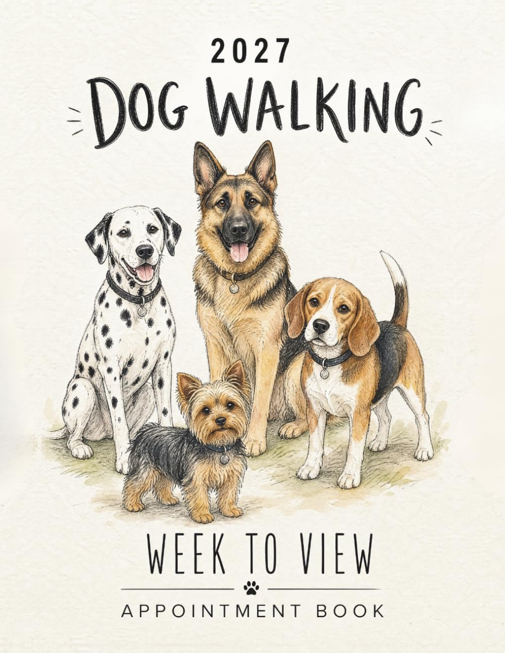Dog Walking Appointment Book 2027: 53-Week Dated Daily Planner, 7am–8:45pm, with 15-Minute Time Slots & Week-to-View Client Scheduling for Pet Walker baixar o livro de graça