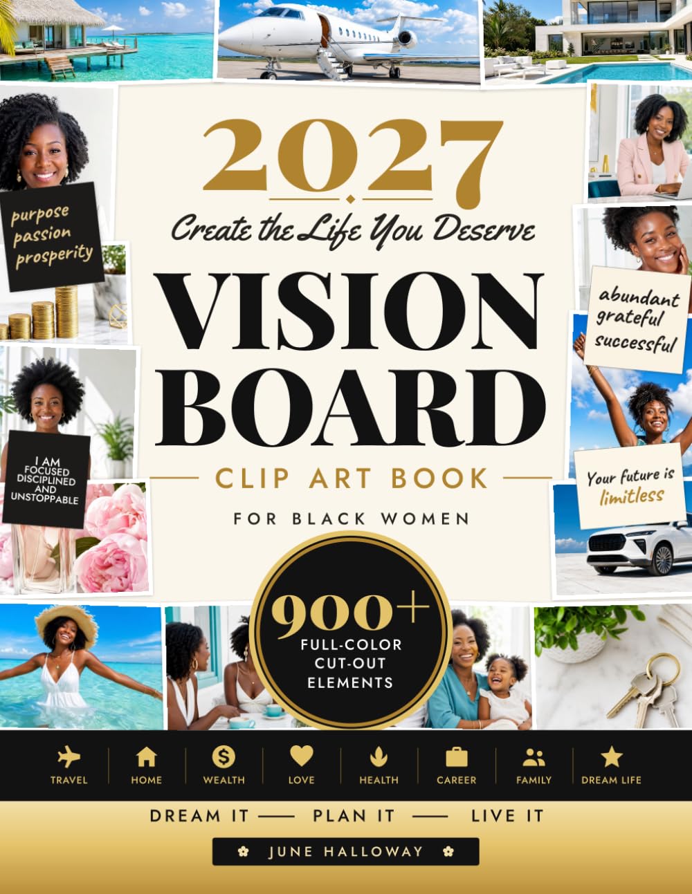 2027 Vision Board Clip Art Book for Black Women: 900+ Cut-Out Pictures, Words & Affirmations for Black Women & Girls - Every Word on Its Own Clean Cut... Digital Gallery (2027 Vision Board Supplies) baixar o livro de graça