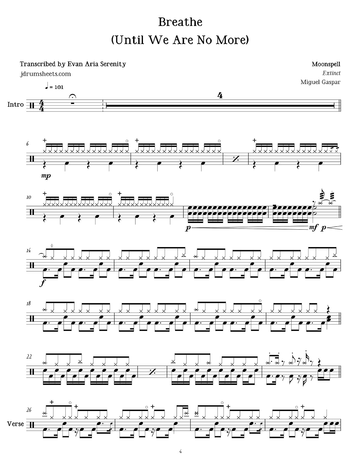 capítulo por capítulo baixar Moonspell - Breathe (Until We Are No More): Drum Sheet Music (JDS: Moonspell Drum Sheet Music) (English Edition)
