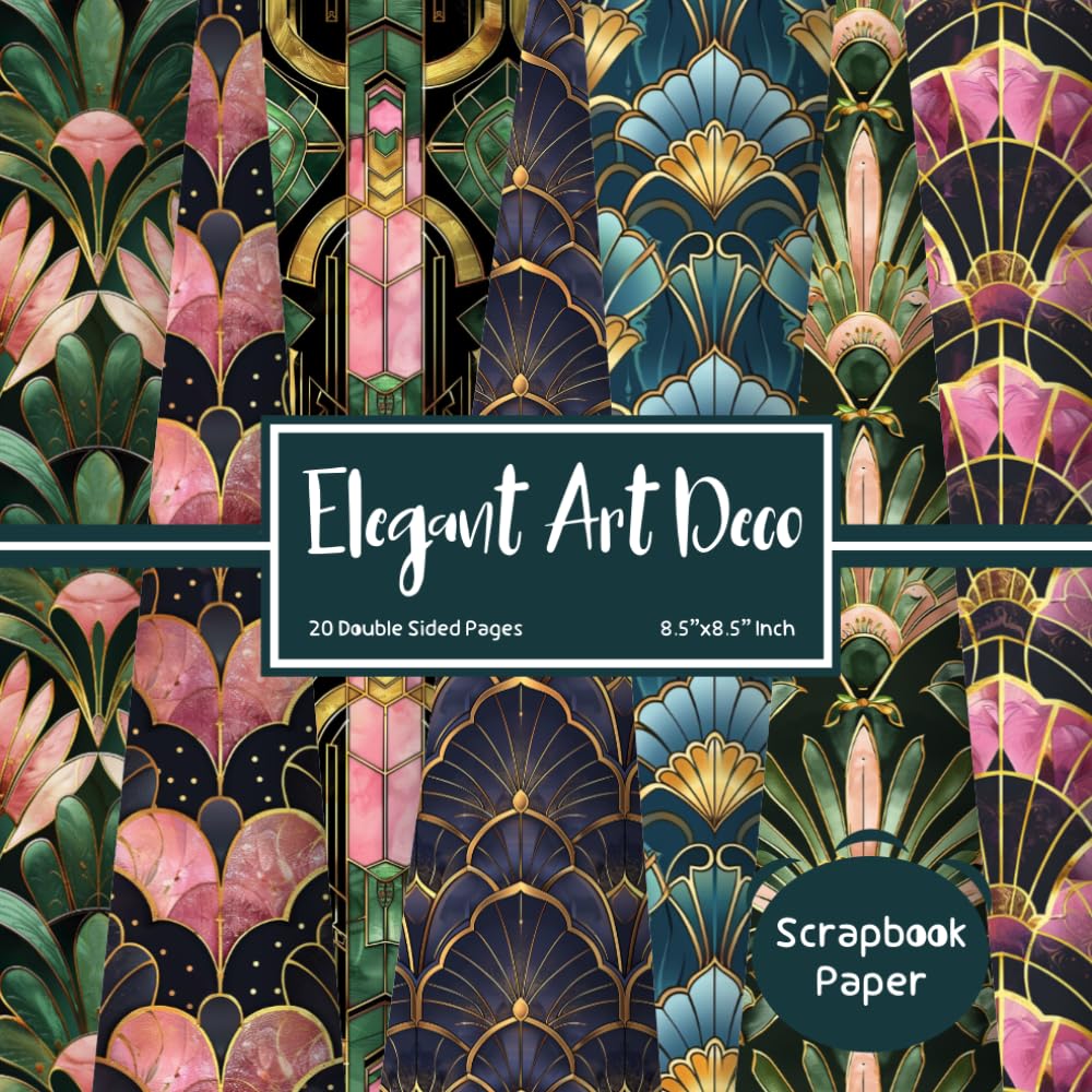 Elegant Art Deco Scrapbook Paper: Double Sided Craft Paper for Gift Wrapping, Great For Craft Projects, Scrapbooking Paper, Ephemera for Junk... and Gold Art Deco Pattern) Paper Size 8.5" baixar livro de graça