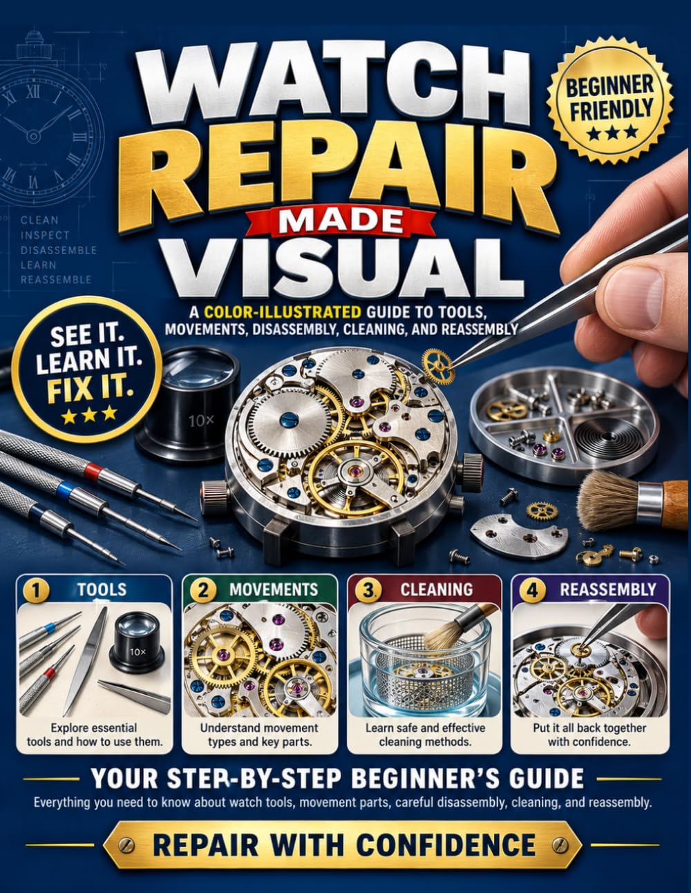 ler totalmente Watch Repair Made Visual: A Color-Illustrated Guide to Tools, Movements, Disassembly, Cleaning, and Reassembly