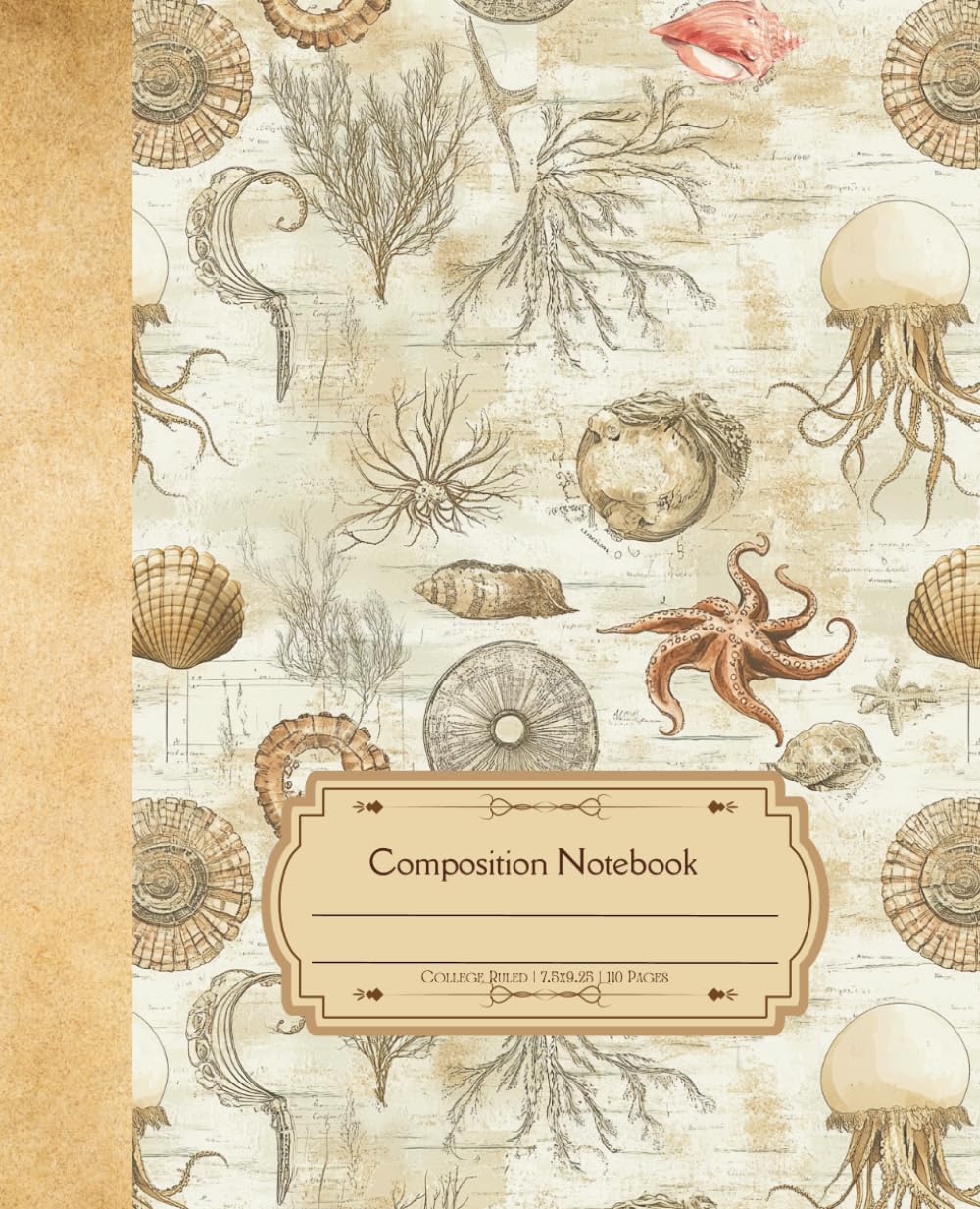 Composition Notebook College Ruled: Vintage Illustration Art | Sea Life | Aesthetic Journal for School, College, Work, Office | Wide Lined baixar livro de graça