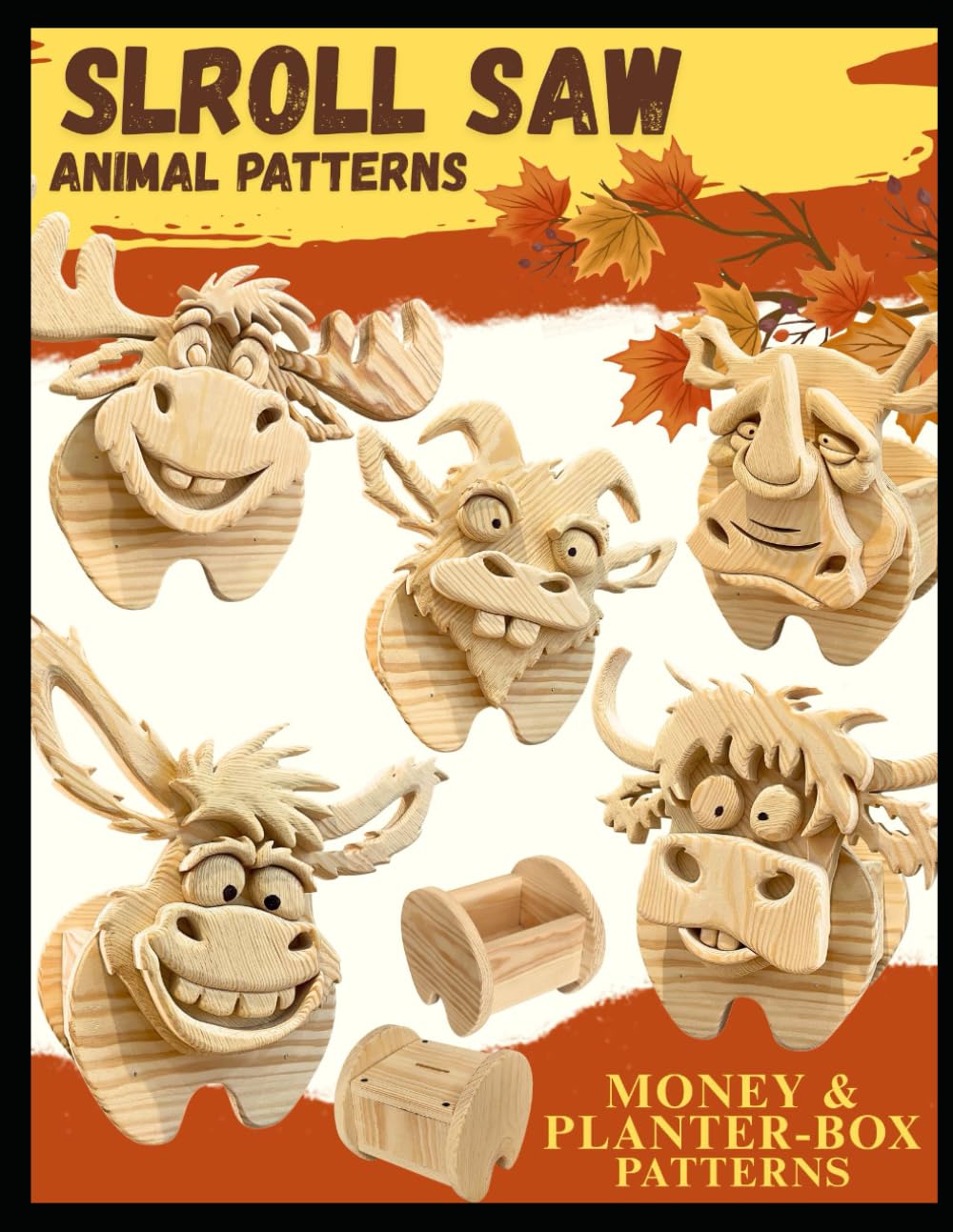 ler totalmente Scroll Saw Patterns: Bull, Goat, Donkey, Moose, Rhino | Printable Pages: DIY Eco-Friendly Wooden Animal Plans + Money Box & Planter | 5 Scroll Saw Patterns: Bull, Goat, Donkey, Moose, Rhino