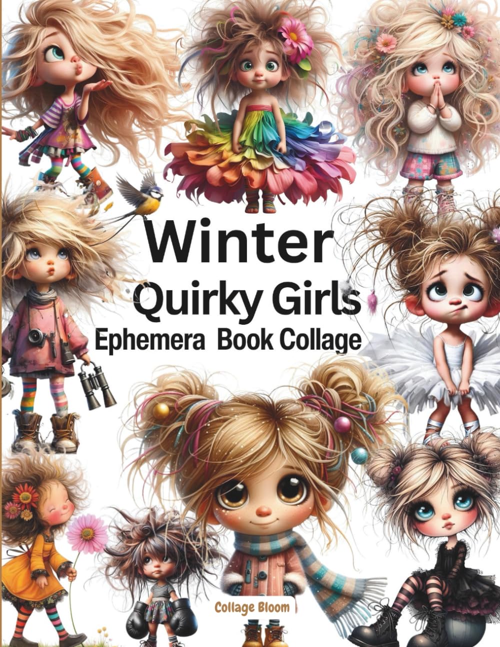 Cut Out and Collage Vintage Winter Quirky Girls Ephemera Book: 40 Pages & 160 High-Quality Vintage Images of Girls For Scrapbooking, Decoupage, Mixed Media, Paper Crafts, And DIY Projects baixar livro de graça