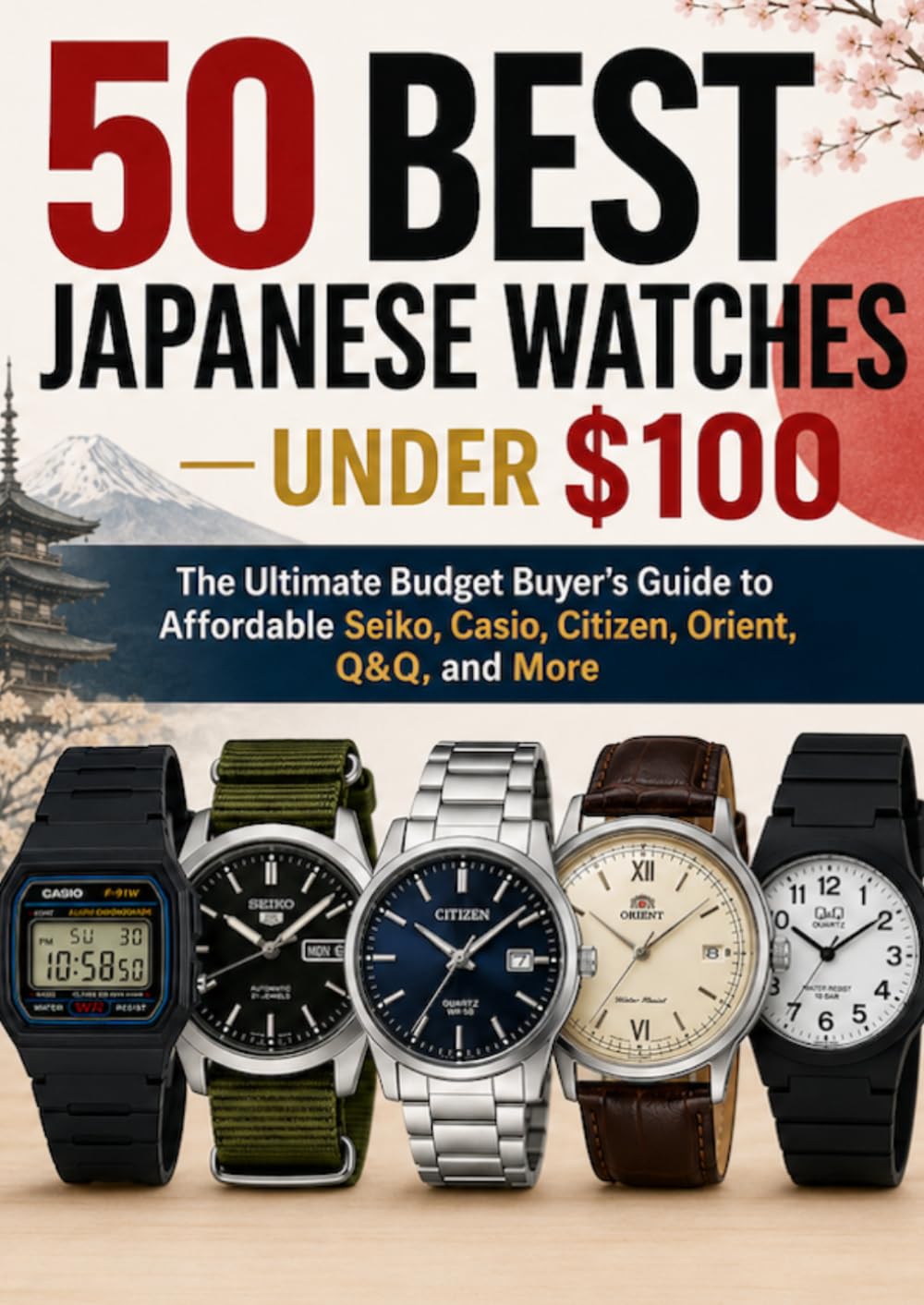 50 BEST JAPANESE WATCHES UNDER $100: The Ultimate Budget Buyer's Guide to Affordable Seiko, Casio, Citizen, Orient, Q&Q, and More baixar o livro de graça