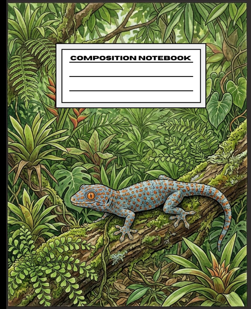 Tokay Gecko Habitat Composition Notebook: Bold Reptile Wide Ruled Journal for School & Writing (7.5 x 9.25) baixar o livro de graça