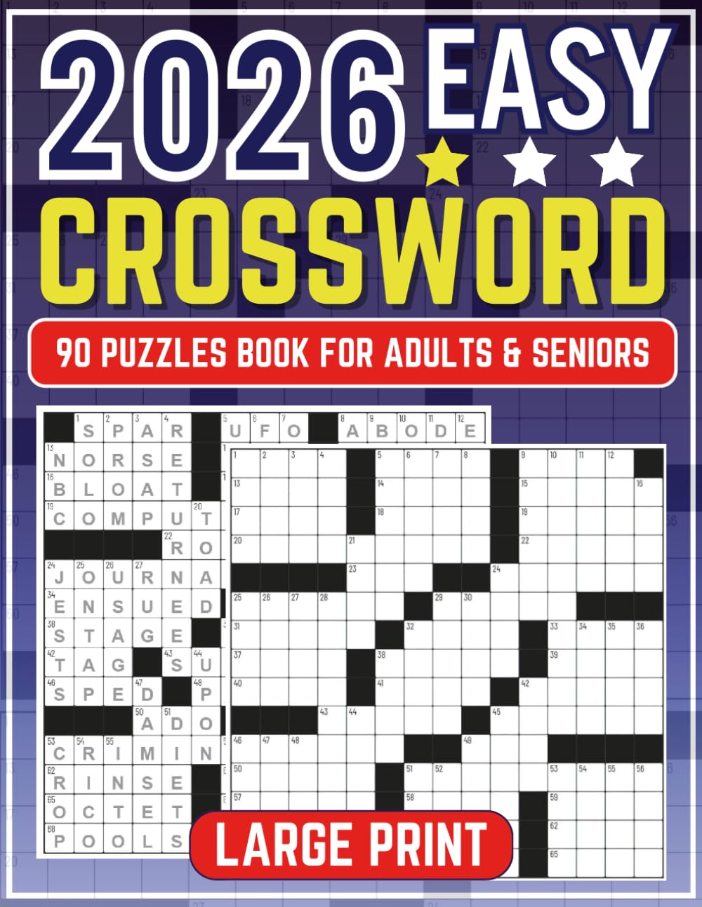 ler totalmente Easy Crossword Puzzle Book for Adults & Seniors: 90 Relaxing Puzzles in Large Print with Solutions | Fun Brain Games to Improve Memory, Focus & Vocabulary